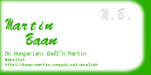 martin baan business card